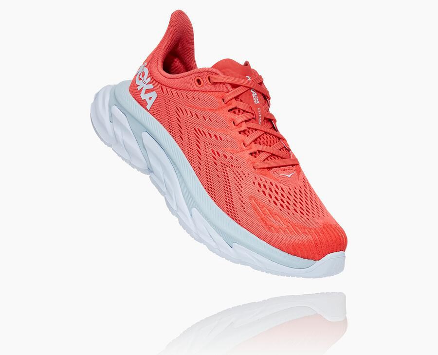 Tenis Hoka One One Mujer Rojos/Blancos - Clifton Edge - MTYJ54631